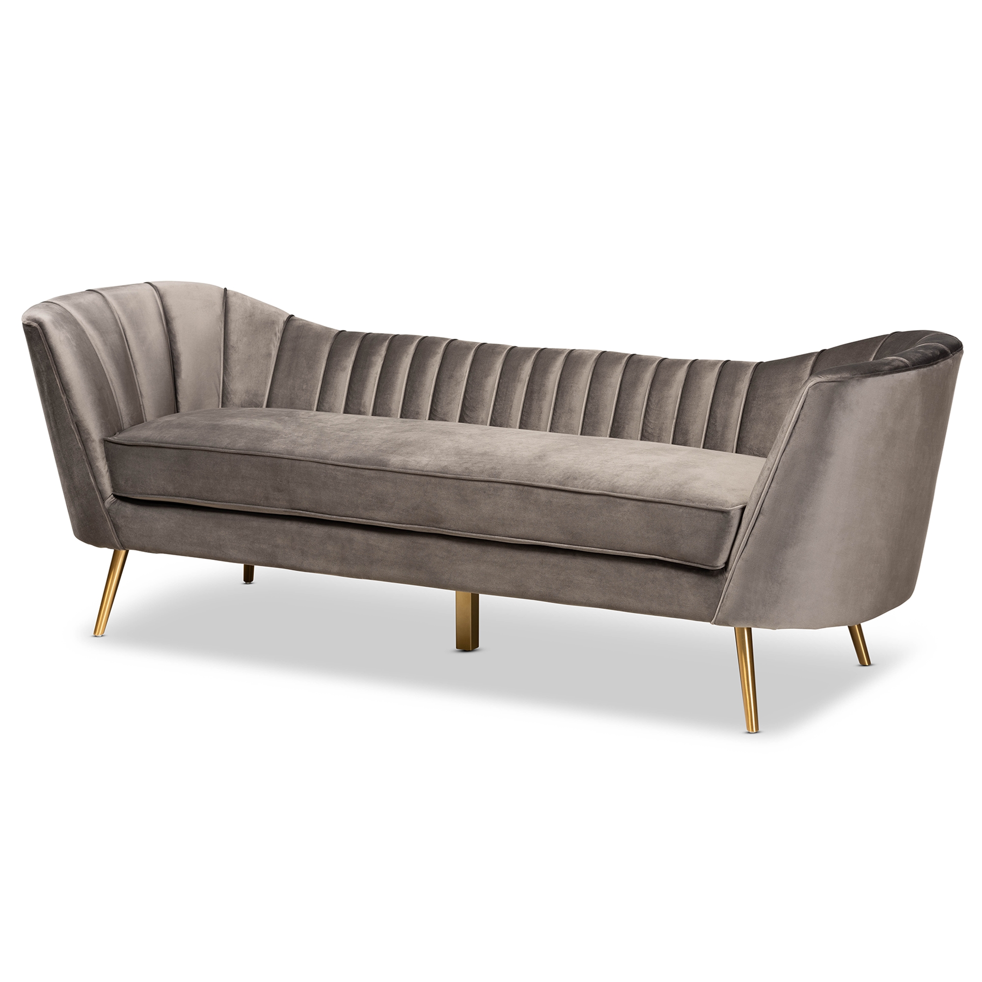 Baxton studio deals glam velvet sofa